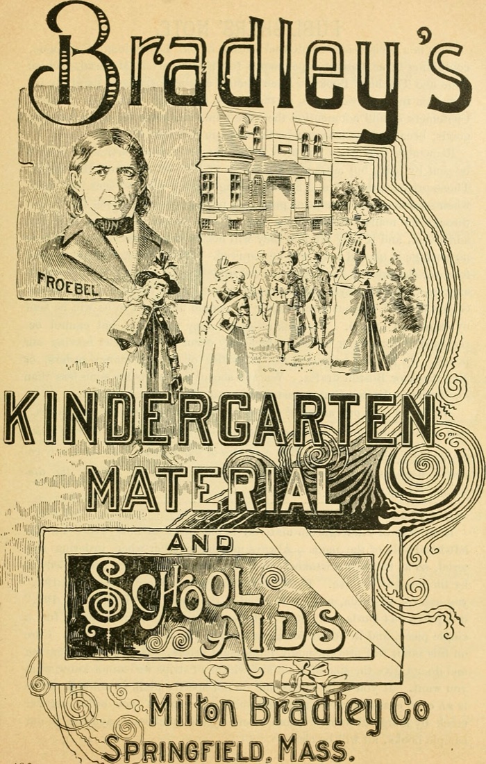 Каталог «Kindergarten Material and School Aids» фирмы Milton Bradley с портретом Фрёбеля, Спрингфилд, 1896